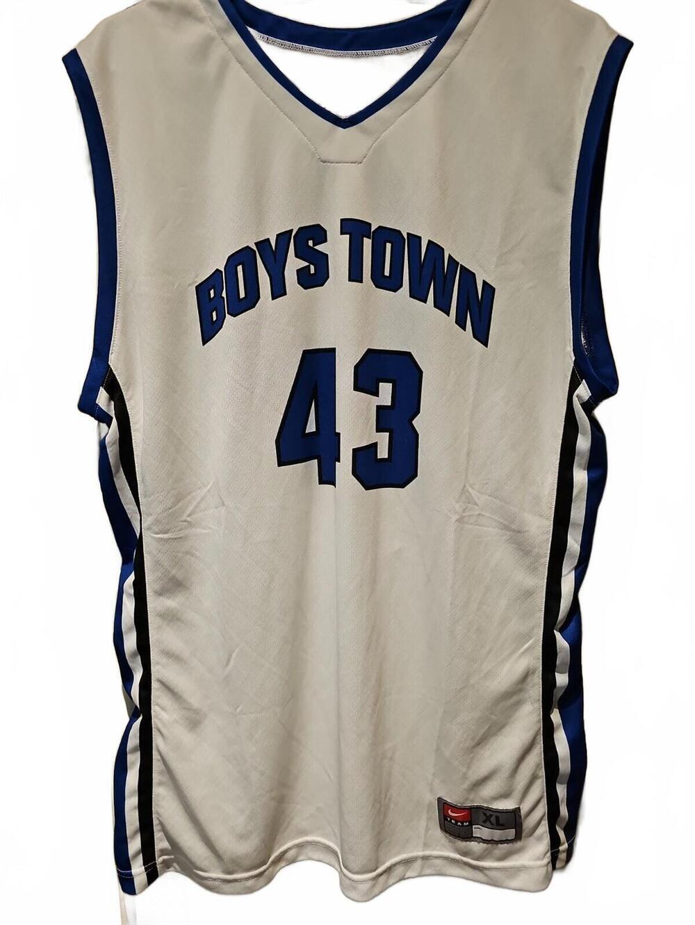 Nike Basketball Jersey Mens XL White Boys Town #43 Team Mesh Sleeveless